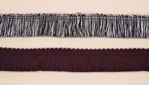 Nastro frange bicolore in filo di lana 