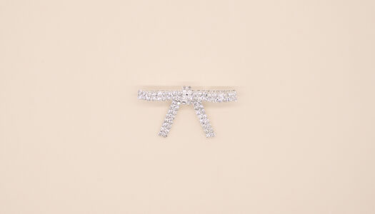 SPILLA FIOCCO CON CODE IN CRISTALLO 