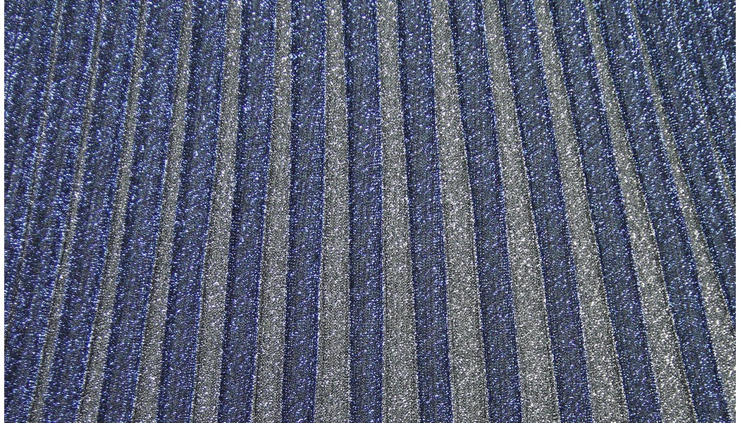 Tessuto plissettato lurex blu navy e grigio