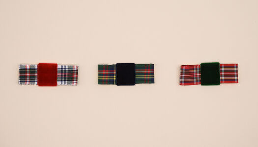 FIOCCO PIATTO TARTAN SCOZZESE CON PASSANTE IN VELLUTO