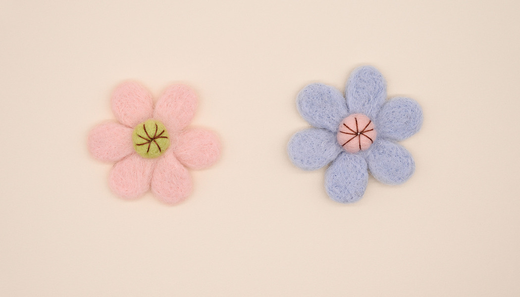 FIORE 6 PETALI EFFETTO LANA 