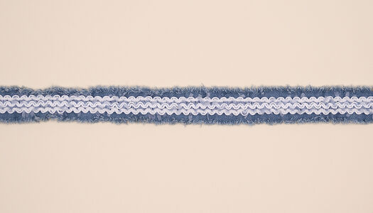 NASTRO JEANS CON ONDINE CENTRALI BIANCHE