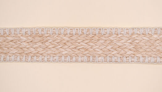 NASTRO TRECCIATO PAGLIA CON PROFILO RICAMO 