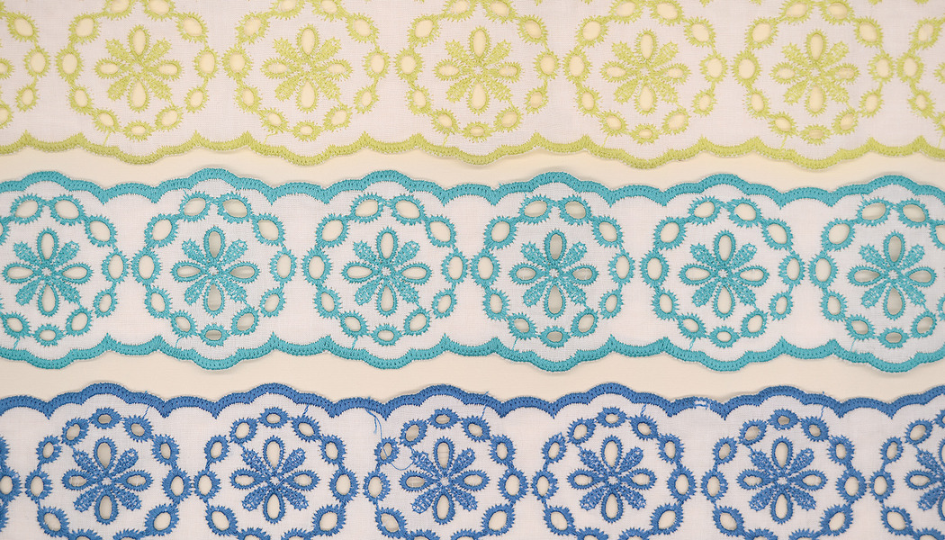 NASTRO PIZZO SANGALLO CON FILO RICAMO A CONTRASTO 