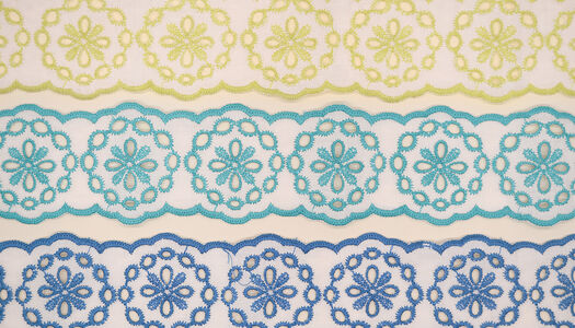 NASTRO PIZZO SANGALLO CON FILO RICAMO A CONTRASTO 