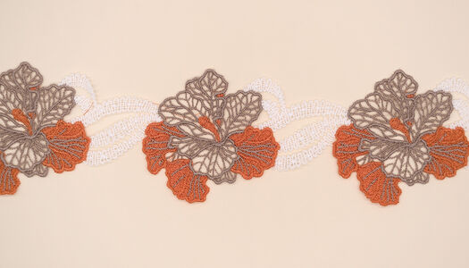 NASTRO RICAMATO FIORI BICOLORE 