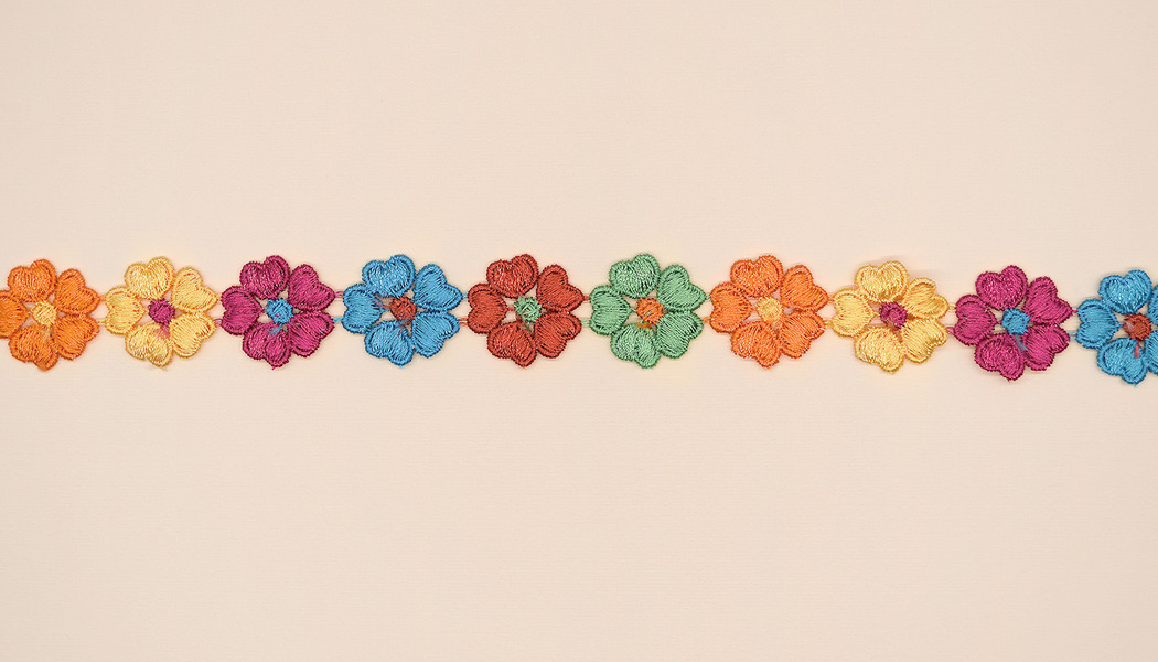 NASTRO MACRAME' FIORI MULTICOLOR