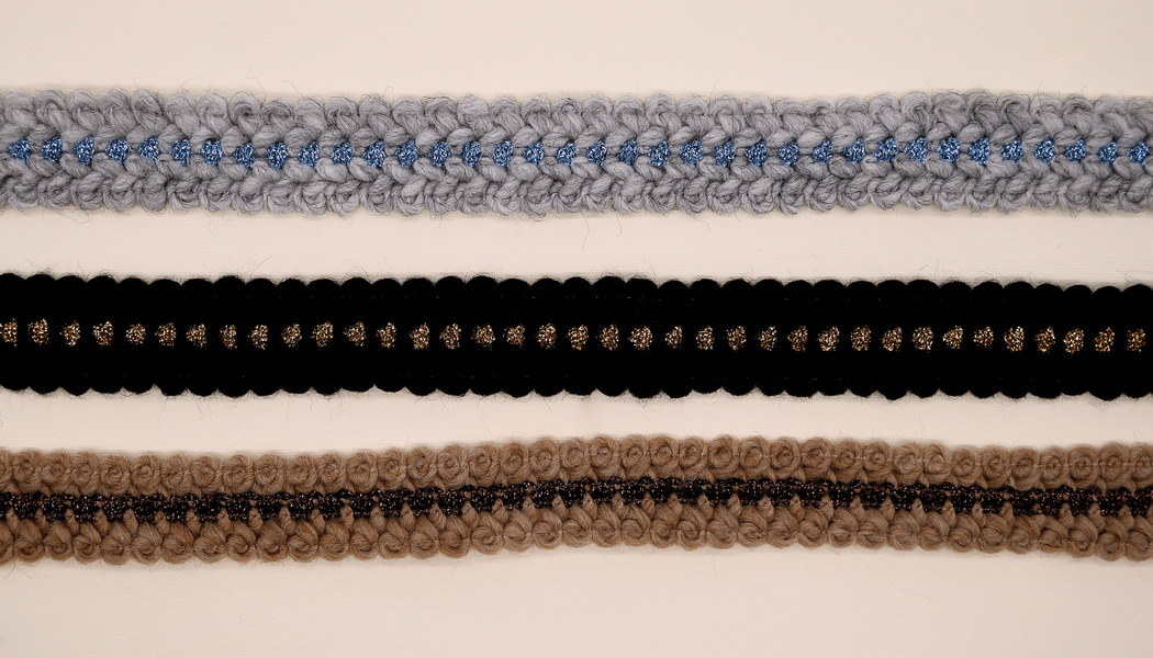 NASTRO INTRECCIATO LANA CON INSERTO CENTRALE IN LUREX 