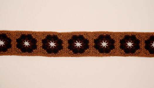 NASTRO RICAMATO A MACCHINA EFFETTO UNCINETTO CON FIORI 