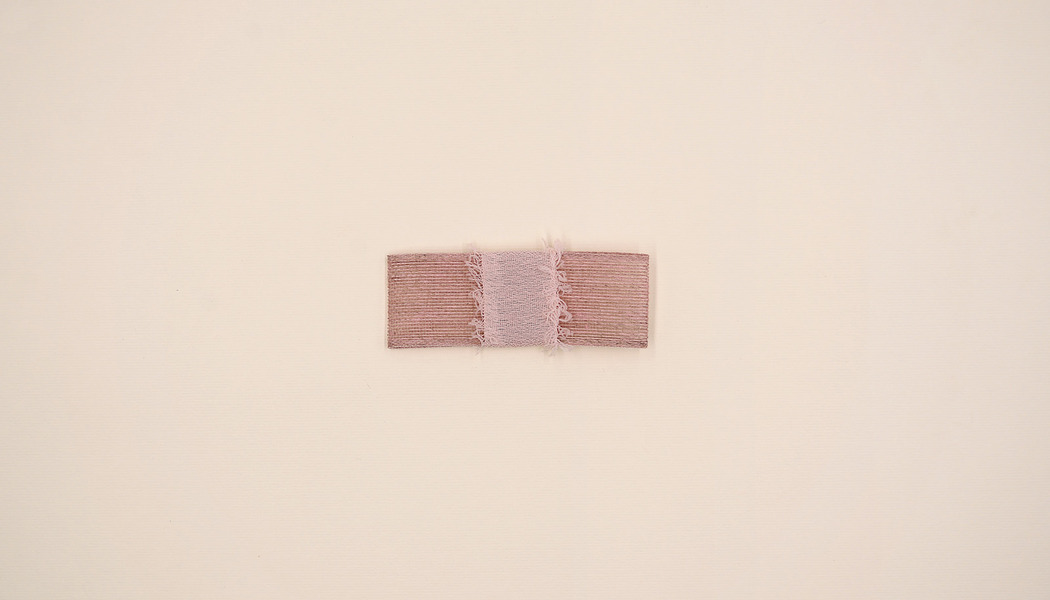 FIOCCO PIATTO LINO ROSA CON PASSANTE CREPE DE CHINE - MADE IN ITALY 