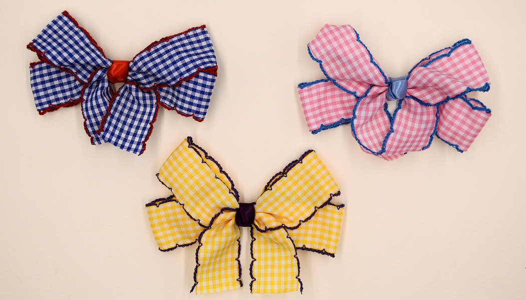 FIOCCO VICHY CON BORDI A CONTRASTO 