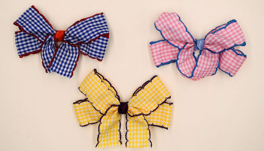 FIOCCO VICHY CON BORDI A CONTRASTO 