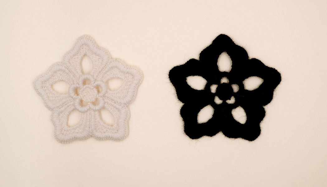 RICAMO FIORE 5 PETALI MADE IN ITALY