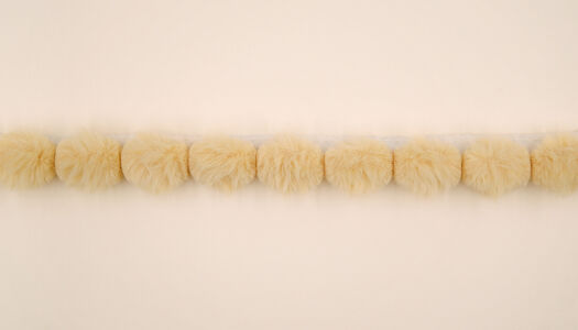 NASTRO PELLICCIA SINTETICA POM POM GIALLO