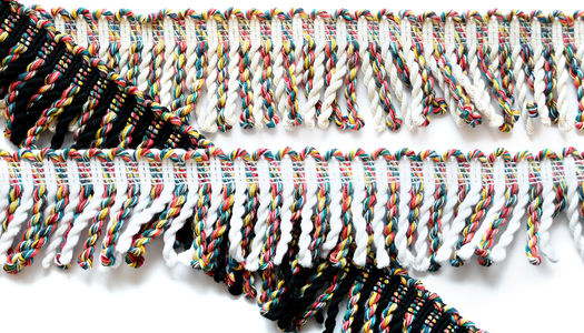 Nastro frange in corda con inserti multicolor